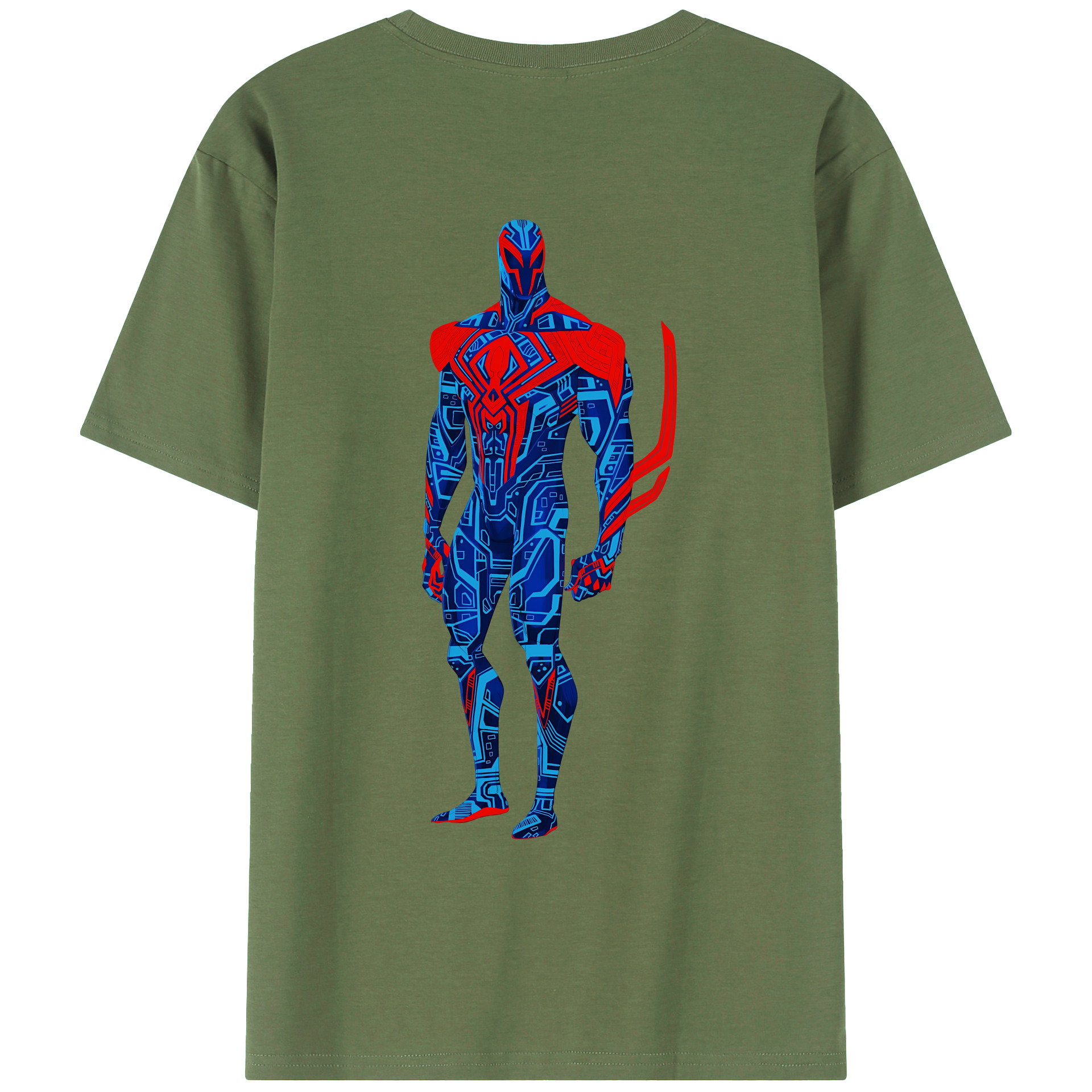 （画像用） Spider Man スパイダーマン 綿100％ メンズ半袖Tシャツ（バックプリント） 通気性